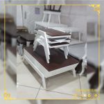 میز جلو مبلی و میز عسلی 4تیکه قایقی تک کشو مدل دو رنگ - Image 4