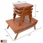 میز جلومبلی و میز عسلی قایقی صفحه ضد آب وکیوم - Image 3