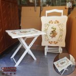 میز عسلی پولیشی طرح لیلی سفید