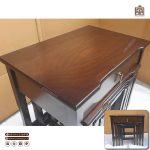 میز عسلی 4 تکه کشودار چوبی خراطی در طرح ساده و معرق - Image 7