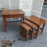 میز عسلی 4 تکه کشودار چوبی خراطی - Image 7