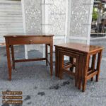 میز عسلی 4 تکه کشودار چوبی خراطی - Image 6