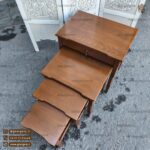 میز عسلی 4 تکه کشودار چوبی خراطی - Image 5