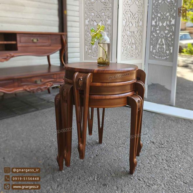 میزعسلی و میز کنار مبلی جدید گرد رینگی پایه پلیمری