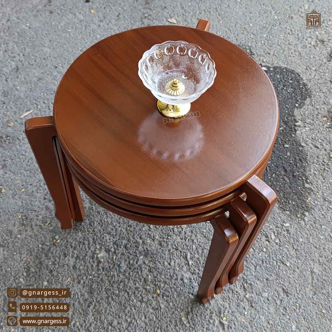 میز عسلی سه تیکه گرد رنگی میز عسلی سه تیکه گرد رنگی - Image 3