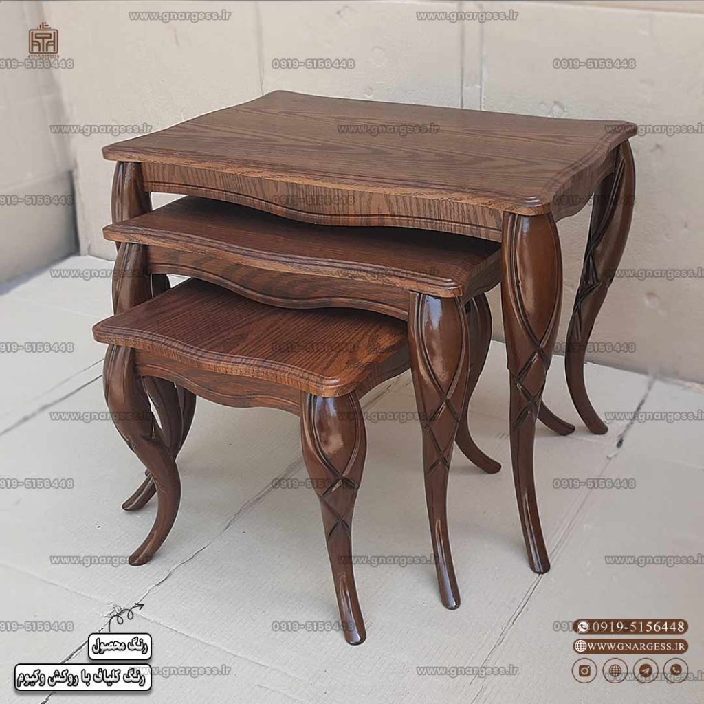 میز عسلی سه تیکه پیچک پایه پلیمری - Image 5