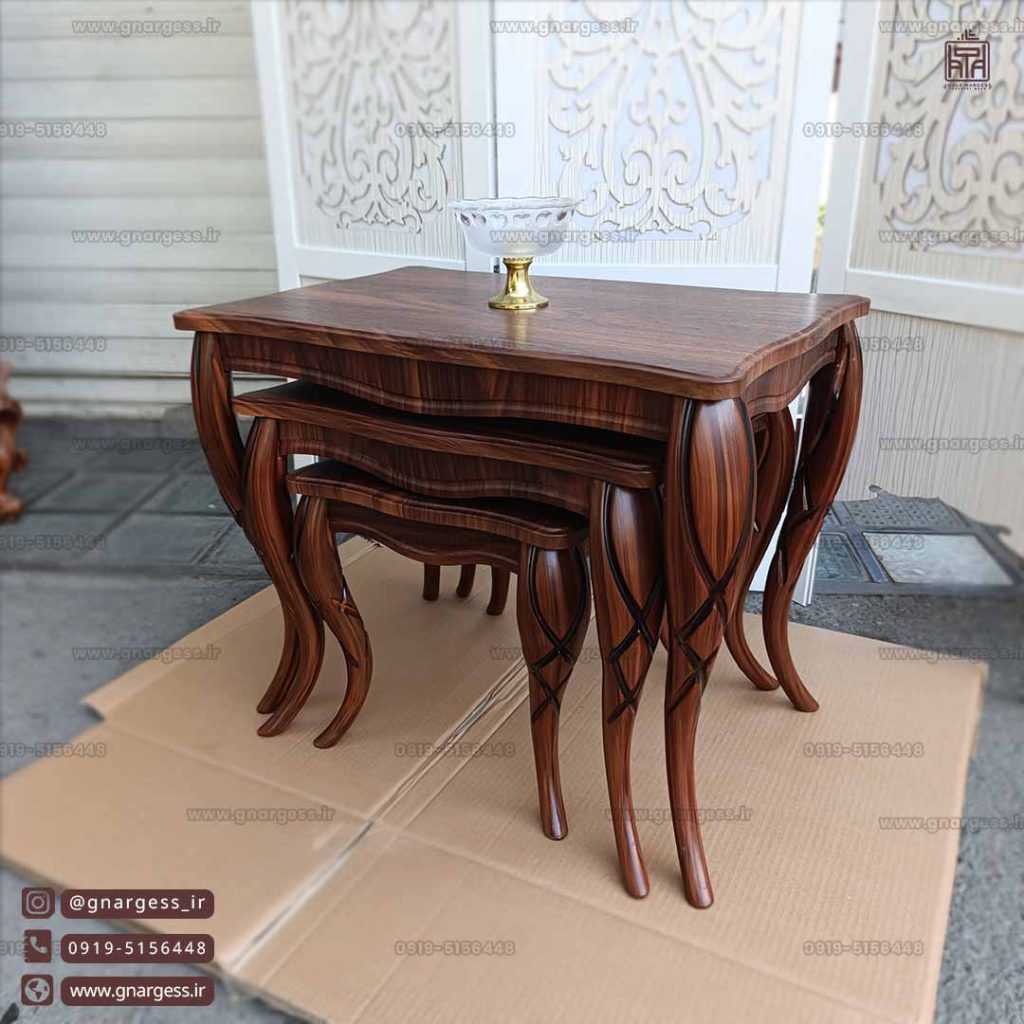 میز عسلی سه تیکه پیچک پایه پلیمری - Image 4