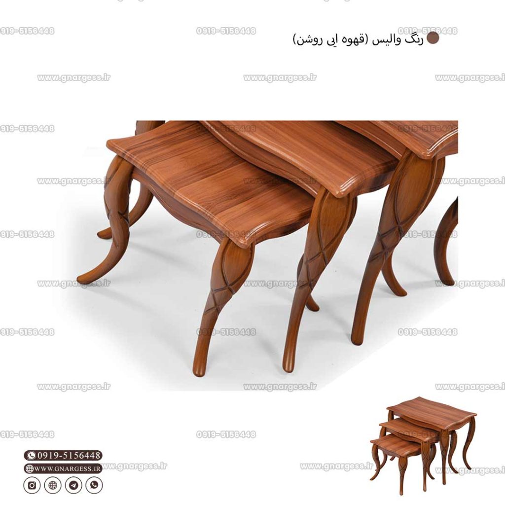 میز عسلی سه تیکه پیچک پایه پلیمری - Image 9
