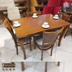 میز و صندلی ناهارخوری گلدانی سه نفره چوبی با صندلی آبشاری - Image 5