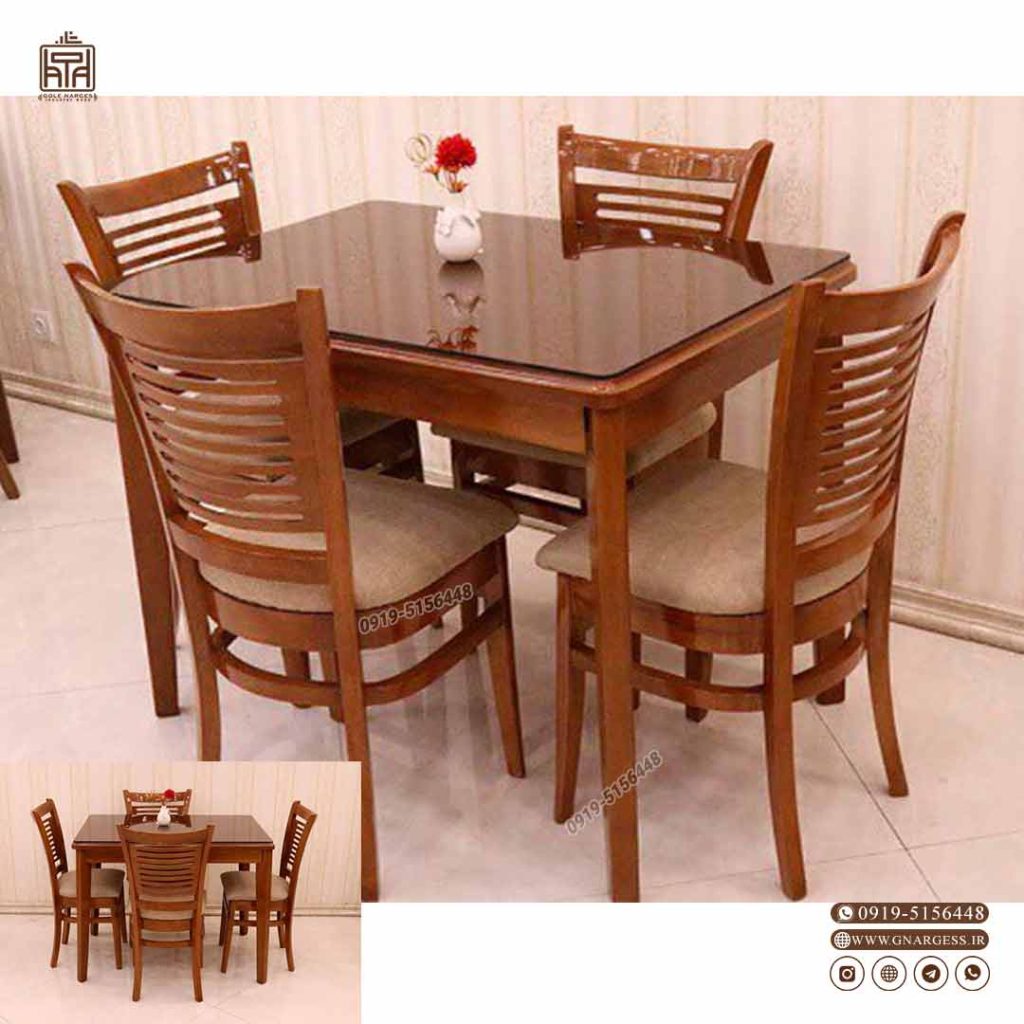 میز ناهارخوری با میز چوبی اسپرت و صندلی قلعه آمریکایی چوبی - Image 5