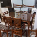 میز ناهارخوری چوبی 6 نفره با صندلی آمریکایی چوبی - Image 10
