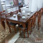 میز ناهارخوری چوبی 6 نفره با صندلی آمریکایی چوبی - Image 7
