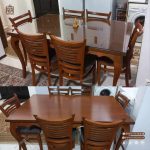میز ناهارخوری چوبی 6 نفره با صندلی آمریکایی چوبی - Image 11