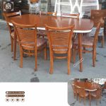 میز ناهارخوری چوبی 6 نفره با صندلی آمریکایی چوبی - Image 18
