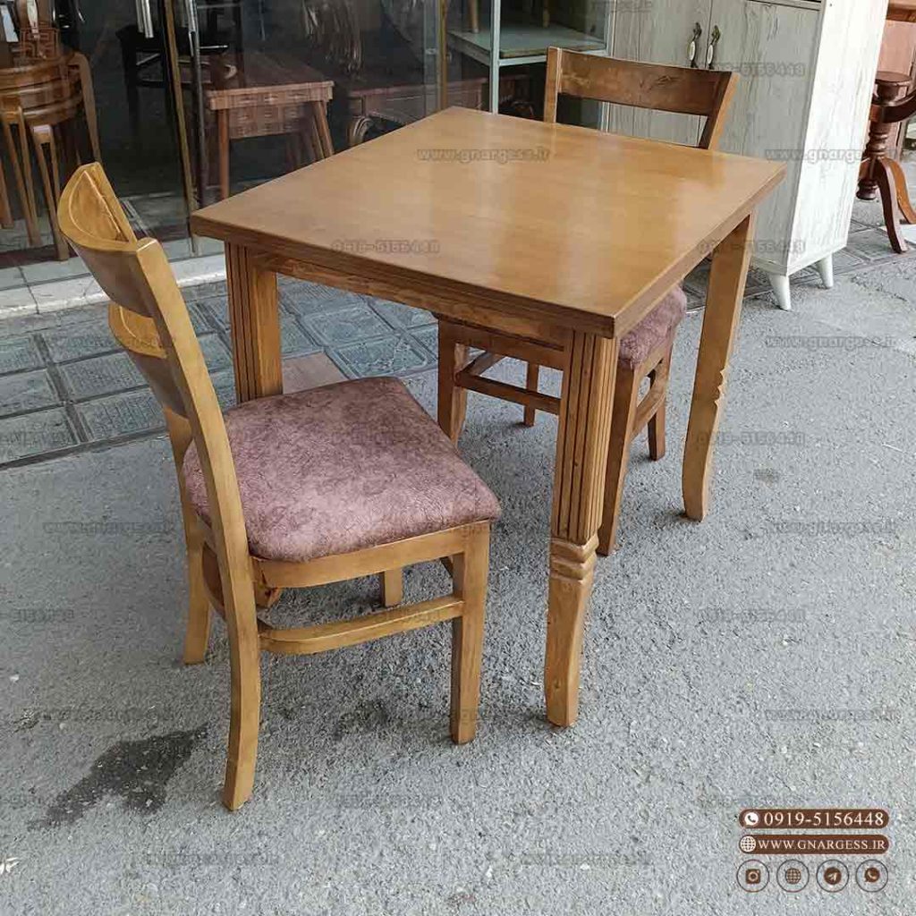 میز ناهارخوری چوبی دو تیره پهن چوب توسکا با میز های 2 الی 8 نفره - Image 2