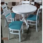 میز ناهارخوری 4 نفره عروس با صندلی دو تیره پهن چوب راش - Image 5