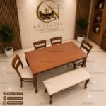 میز ناهارخوری 6 نفره چوبی با صندلی دو تیره پهن راش - Image 6