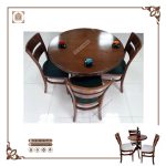 میز ناهار خوری 3 نفره چوبی با صندلی دو تیره پهن راش - Image 5