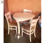 میز ناهار خوری 3 نفره چوبی با صندلی دو تیره پهن راش - Image 4