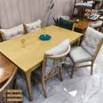 میز غذا خوری چوبی مبلی آرین 6 نفره چوبی با میز دیپلمات راش - Image 2