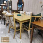 میز غذا خوری چوبی مبلی آرین 6 نفره چوبی با میز دیپلمات راش