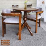 میز ناهارخوری 2نفره راش مینیمال طرح اچ دسته دار با تنوع میزهای چوبی - Image 5