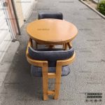 میز ناهارخوری 2نفره راش مینیمال طرح اچ دسته دار با تنوع میزهای چوبی - Image 10