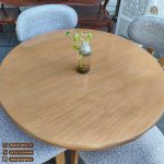 میز ناهارخوری 4 نفره راش صندلی اچ مبلی با میز پمینار گرد - Image 6