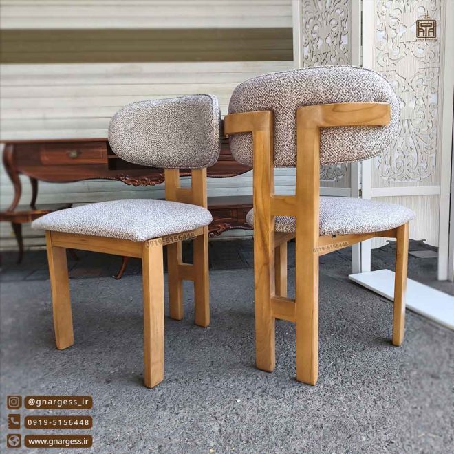 صندلی چوب راش طرح اچ مبلی جدید مناسب میز غذاخوری