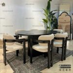 میز ناهارخوری چوبی با صندلی دسته دار اچ با میز های 2 الی 8 نفره - Image 4