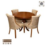 میز ناهارخوری 2نفره چوبی هکتور طرح بارسا چستری با میز گرد - Image 6