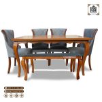 میز ناهارخوری 6نفره پافدار نیمکتی صندلی بارسا (جهت استعلام قیمت لطفا تماس بگیرید) - Image 3