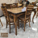 میز ناهارخوری چوب راش برنتین با میز چوب راش