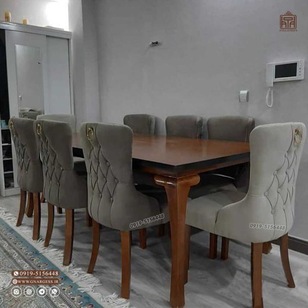 میز ناهار خوری چستر چوبی با میز غذاخوری 4 الی 8 نفره - Image 3