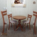 میز ناهار خوری چوبی 2نفره با صندلی تیرکی طرح اسپانیایی - Image 2