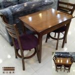 میز ناهار خوری چوبی 2نفره با صندلی تیرکی طرح اسپانیایی - Image 5