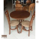 فروش میز ناهارخوری چوبی 3 نفره صندلی تیرکی کف گرد - Image 11