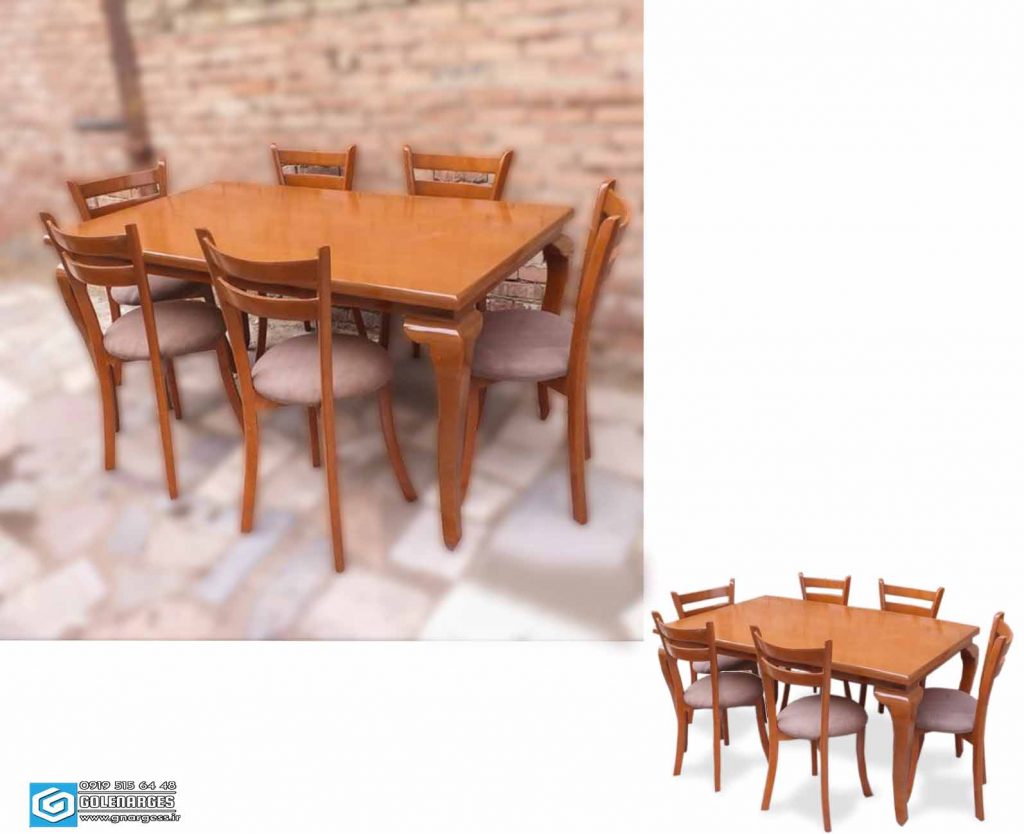 میز شش نفره چوبی با صندلی اسپانیایی