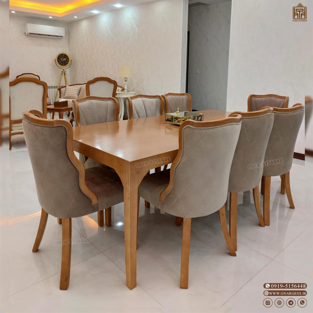 میز ناهارخوری 8نفره فلامینگو با میز چوبی اسپرت - Image 1