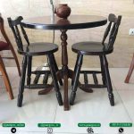 میز ناهارخوری 2 نفره با صندلی تمام چوب خراطی خرگوشی (جهت موجودی محصول لطفا با ما در تماس باشید) - Image 8