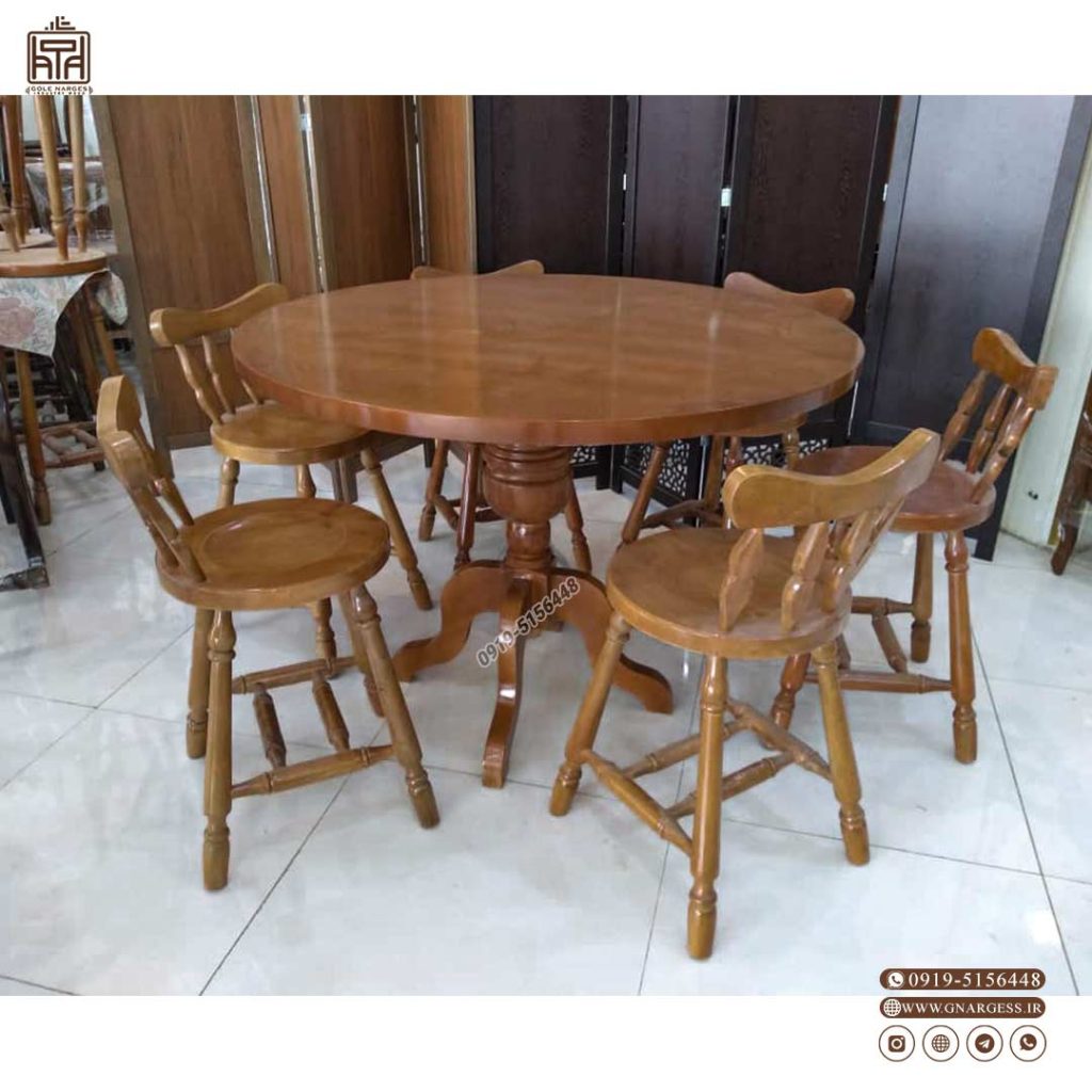 میز غذاخوری چوبی خراطی مدل خرگوشی با میز 3 نفره الی 6 نفره - Image 3