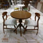 فروش آنلاین میز ناهارخوری دو نفره چوبی پارامیس طرح خرچنگی - Image 9
