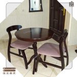 فروش آنلاین میز ناهارخوری دو نفره چوبی پارامیس طرح خرچنگی - Image 5