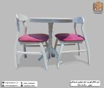 فروش آنلاین میز ناهارخوری دو نفره چوبی پارامیس طرح خرچنگی - Image 7