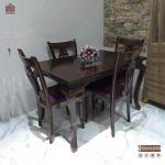 میزغذاخوری چوب توسکا و راش 6 نفره خورشیدی منبتی - Image 7