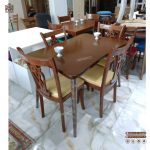 میزغذاخوری چوب توسکا و راش 6 نفره خورشیدی منبتی - Image 6
