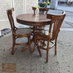 تخفیف استثنایی میز ناهارخوری چوبی 3 نفره عروس با صندلی لهستانی در حراج پاییزی