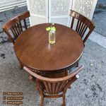 تخفیف استثنایی میز ناهارخوری چوبی 3 نفره عروس با صندلی لهستانی در حراج پاییزی - Image 3