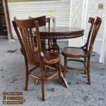 تخفیف استثنایی میز ناهارخوری چوبی 3 نفره عروس با صندلی لهستانی در حراج پاییزی - Image 6