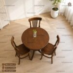 میز ناهار خوری چوبی عروس با صندلی لهستانی طرح سناتور در حراج بهاری - Image 3